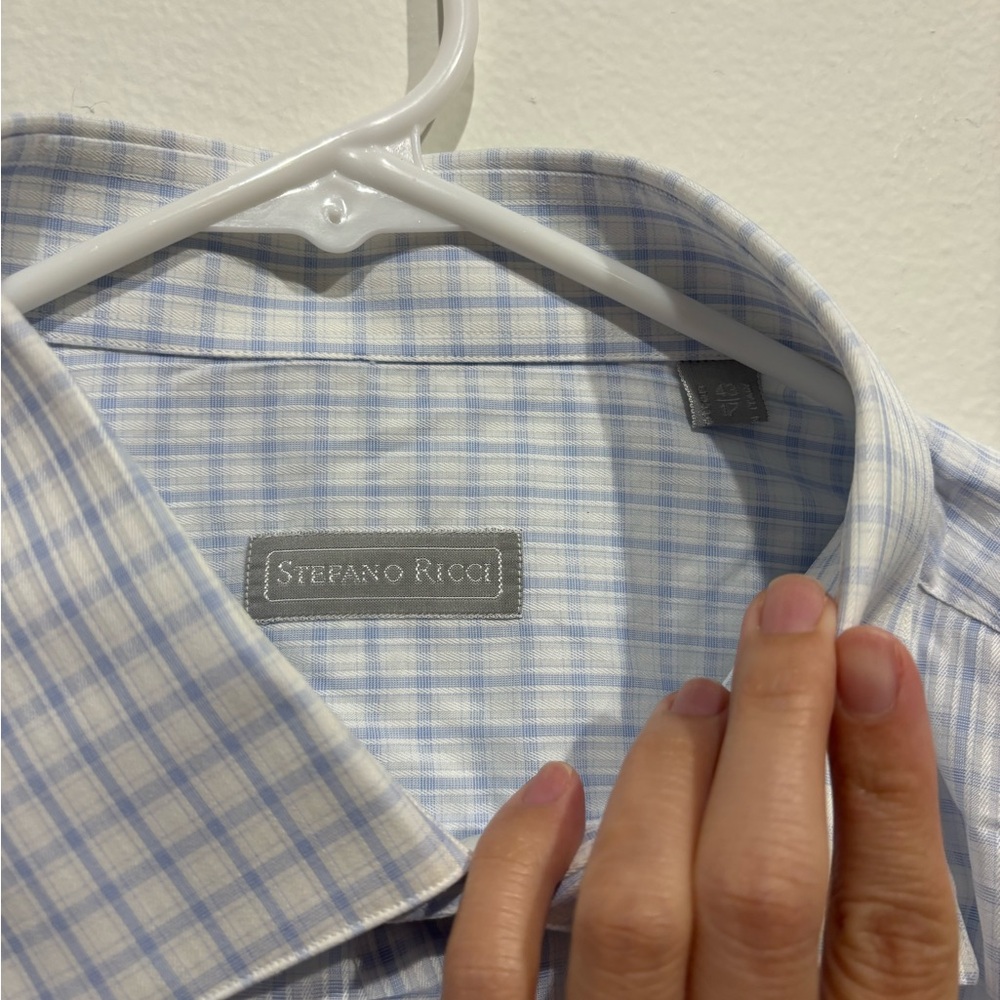 Stefano Ricci Dress Shirt *flawed Size 17 - Picture 3 of 5